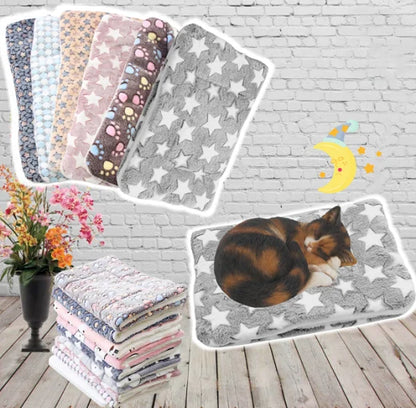 Cozy Pet Throw Blanket | Plush Star Print Design - HappyKidMart