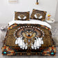 Wild Wolf Pattern Duvet Cover Set Blue Eyes Design