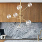 Luxurious Brass Chandelier | Glass Globe Pendant Light