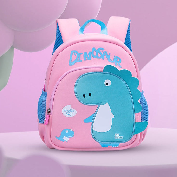 Fun Dino School Backpack Navy Blue Red T-Rex
