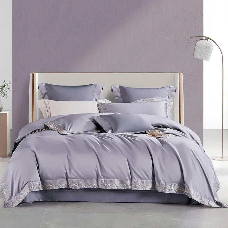 Soft Grey Lace Duvet Cover Set - HappyKidMart