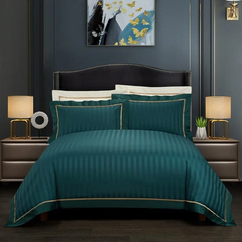 Soft Green Stripe Bedding Set - HappyKidMart