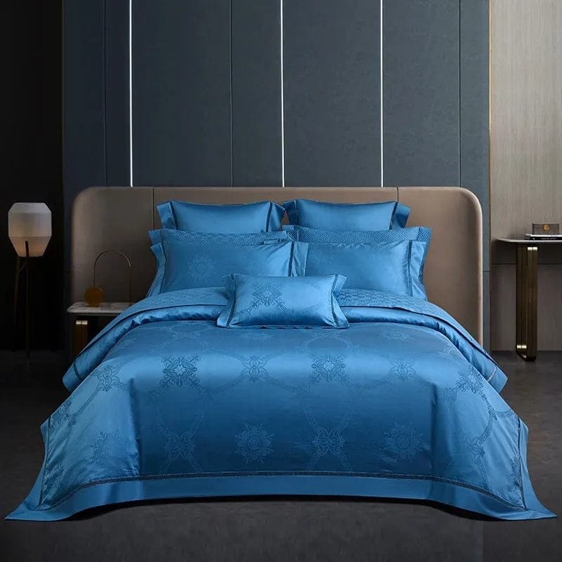Soft Blue Cotton Bed Sheets Set - HappyKidMart