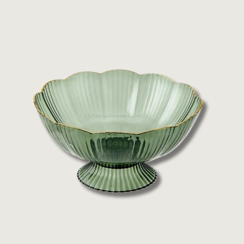 Retro Green Glass Fruit Dish - HappyKidMart