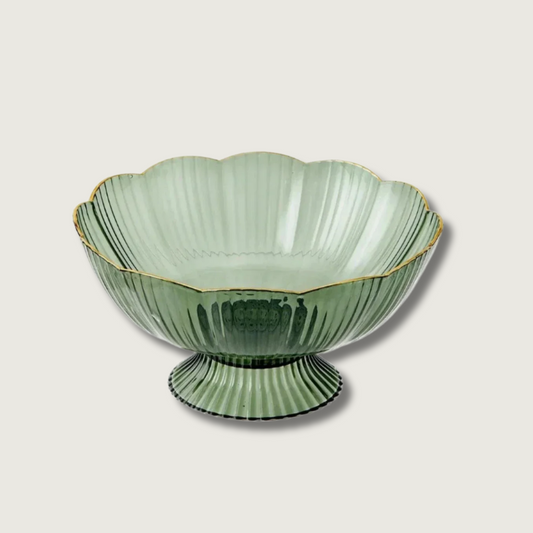 Retro Green Glass Fruit Dish - HappyKidMart