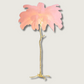 Soft Pink Feather Floor Lamp Gold Base - HappyKidMart