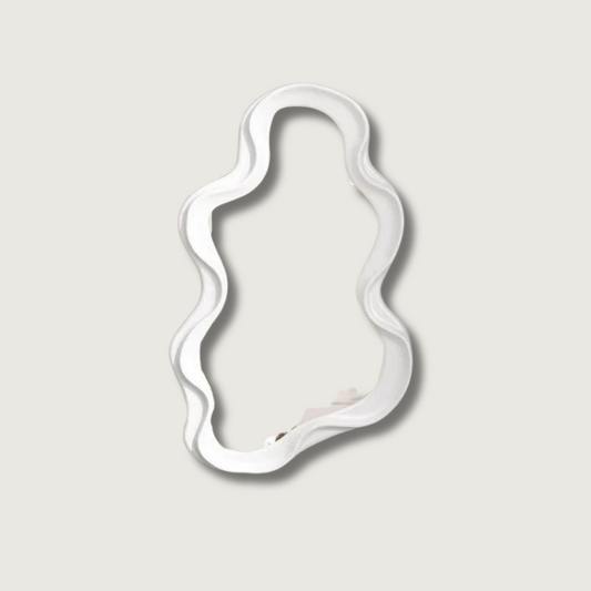 Curved Wall Mirror | White Rounded Frame - HappyKidMart