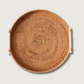 Woven Rattan Serving Platter with Wood Handles - HappyKidMart