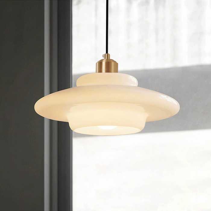 Elegant Glass Pendant Lighting with White Shade