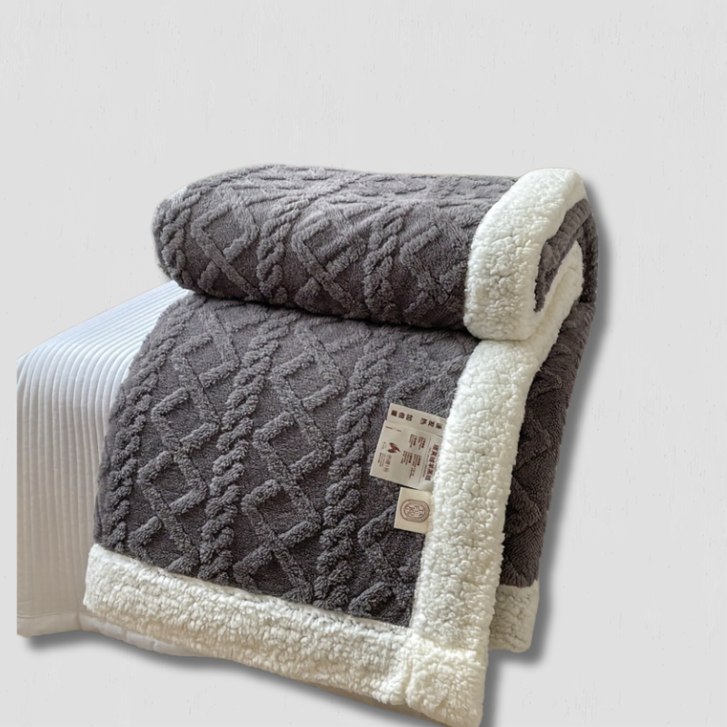Plush Reversible Sherpa Blanket Throw - HappyKidMart