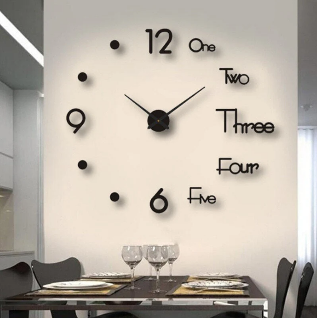 Stylish Wall Clock with 3D Number Display