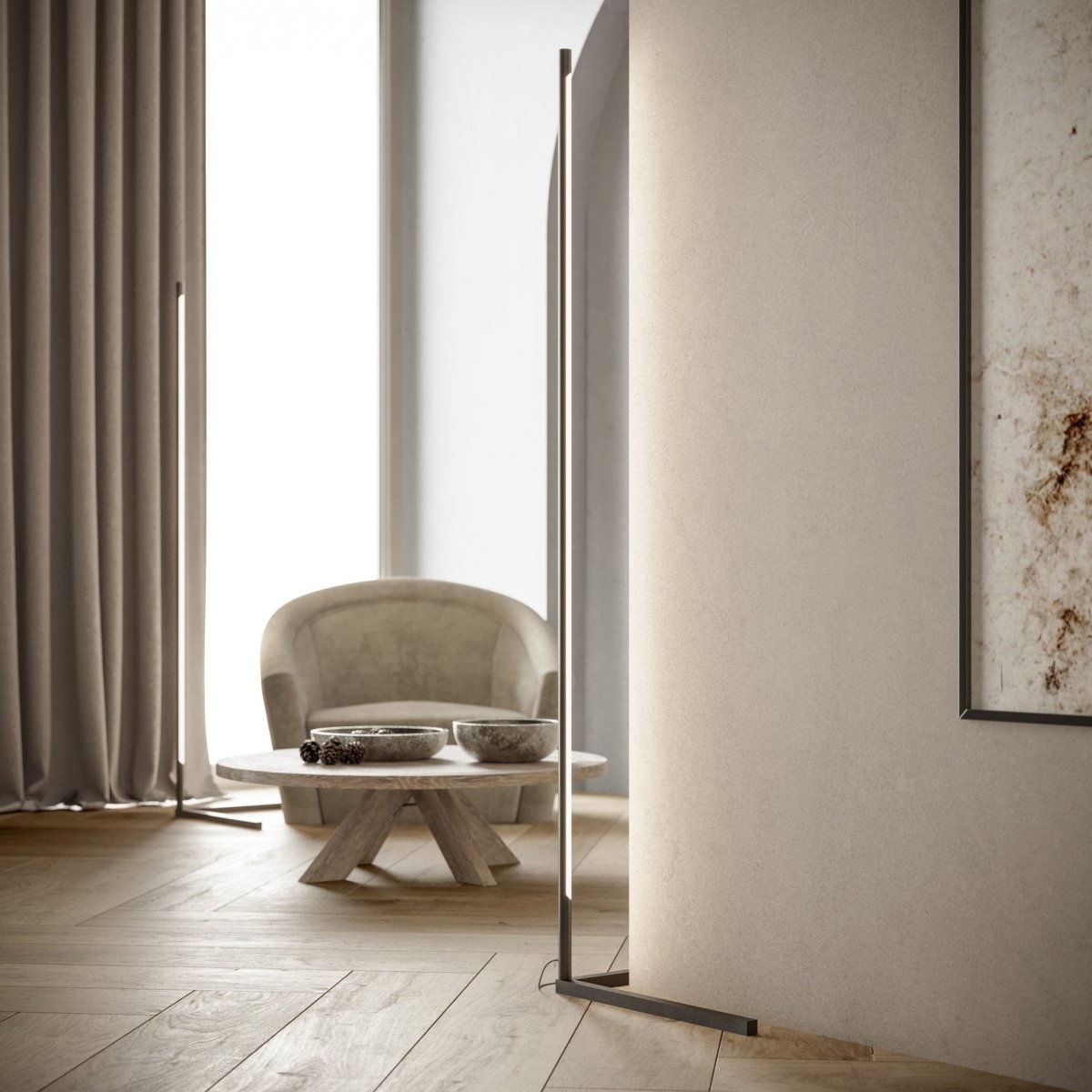 Sleek LED Standing Lamp | Compact Slim Design - HappyKidMart