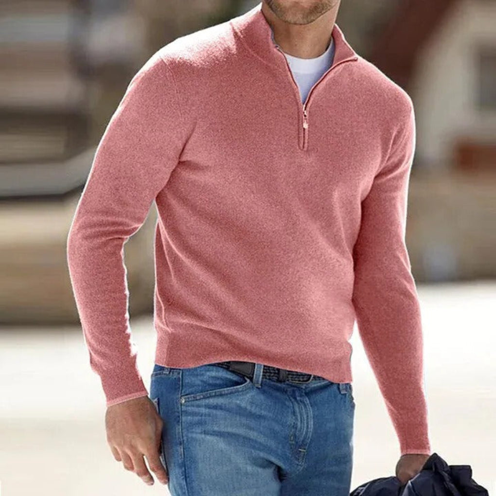 Classic Crew Neck Wool Sweater for Men - HappyKidMart