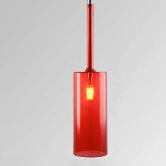 Modern Glass Pendant Lighting | Clear Red Hanging Lamp