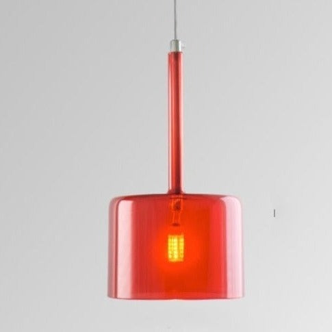 Modern Glass Pendant Lighting | Clear Red Hanging Lamp