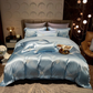 Soft Cotton Bedding Set Blue Floral Pattern - HappyKidMart