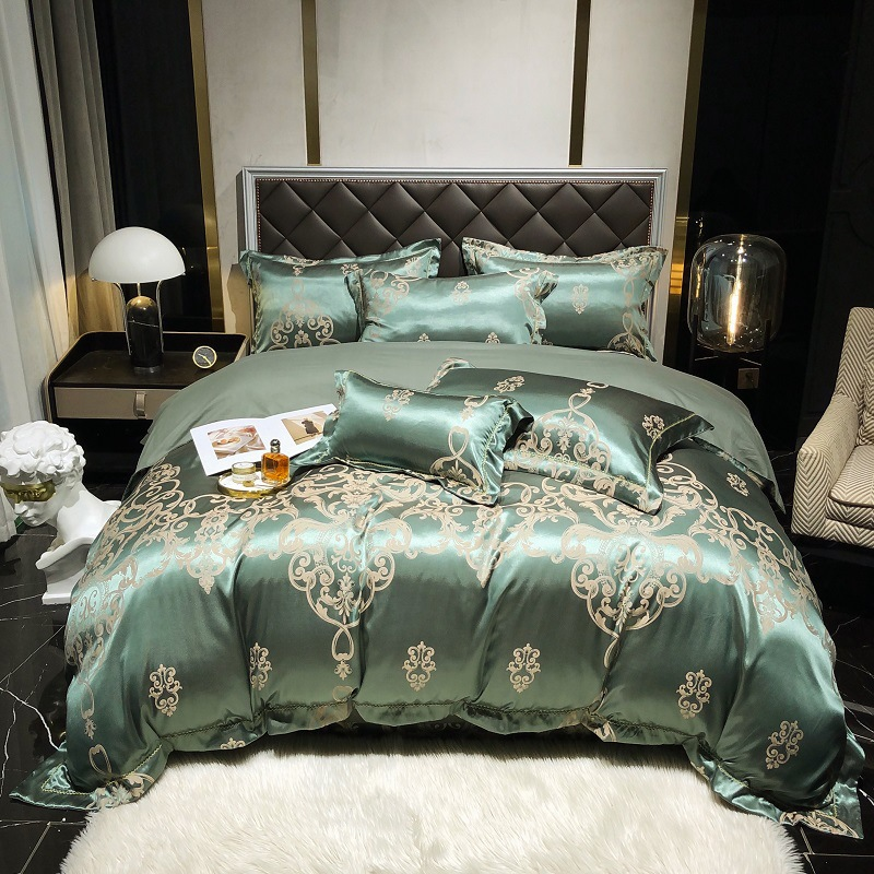 Soft Cotton Bedding Set Blue Floral Pattern
