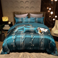 Soft Cotton Bedding Set Blue Floral Pattern