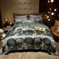 Soft Cotton Bedding Set Blue Floral Pattern
