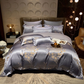 Soft Cotton Bedding Set Blue Floral Pattern