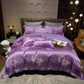 Soft Cotton Bedding Set Blue Floral Pattern