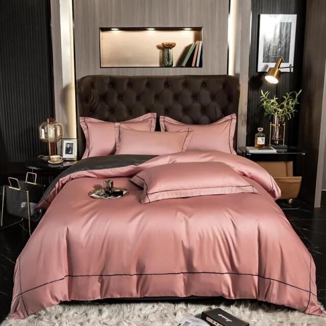 Luxurious Silver Accent Cotton Bed Sheets Set