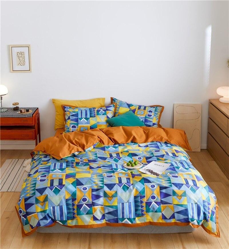 Stylish Patterned Bedding Set | Soft Cotton Duvet Cover - HappyKidMart