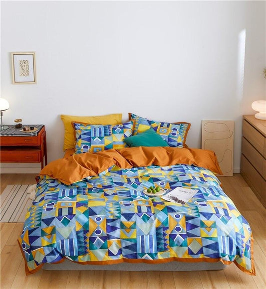 Stylish Patterned Bedding Set | Soft Cotton Duvet Cover - HappyKidMart