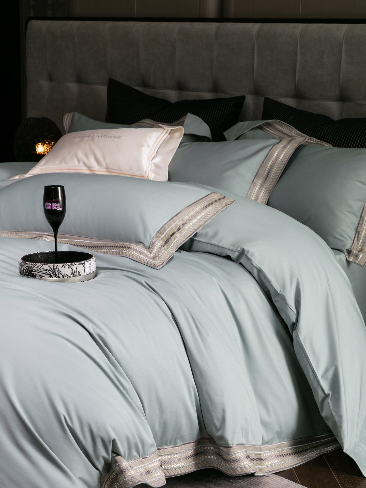 Soft Green Cotton Bed Sheet Set with Delicate Lace - HappyKidMart