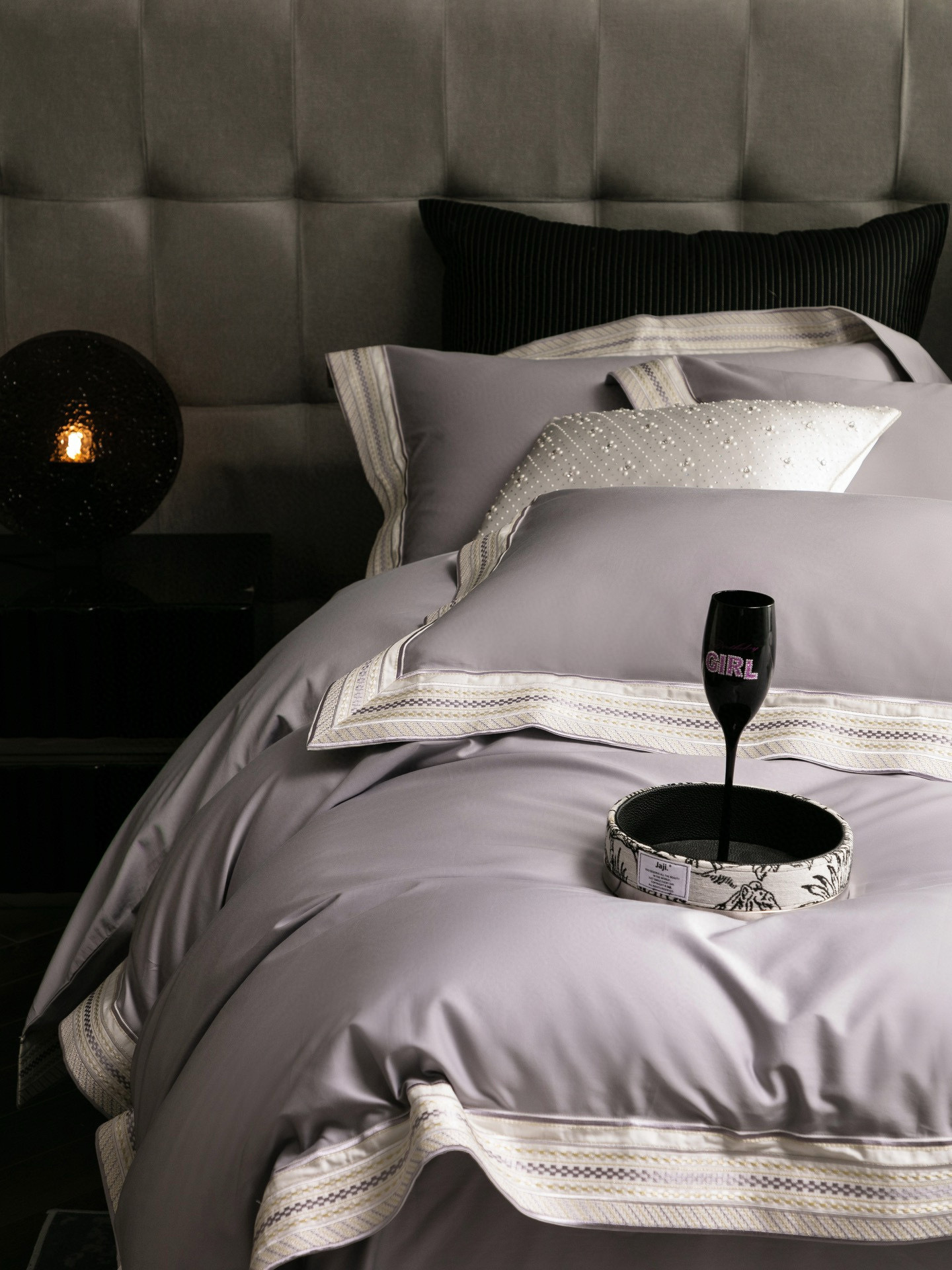Soft Green Cotton Bed Sheet Set with Delicate Lace