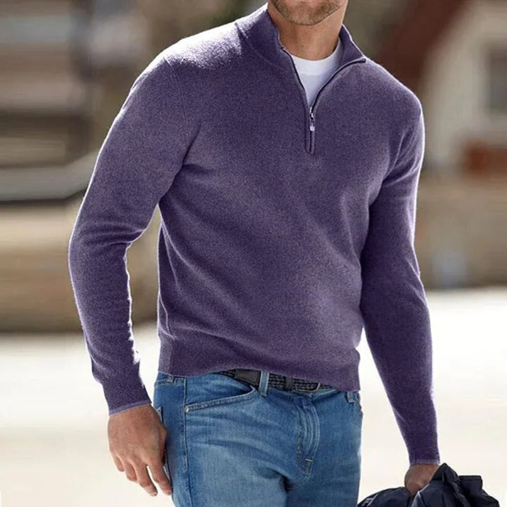 Classic Crew Neck Wool Sweater for Men
