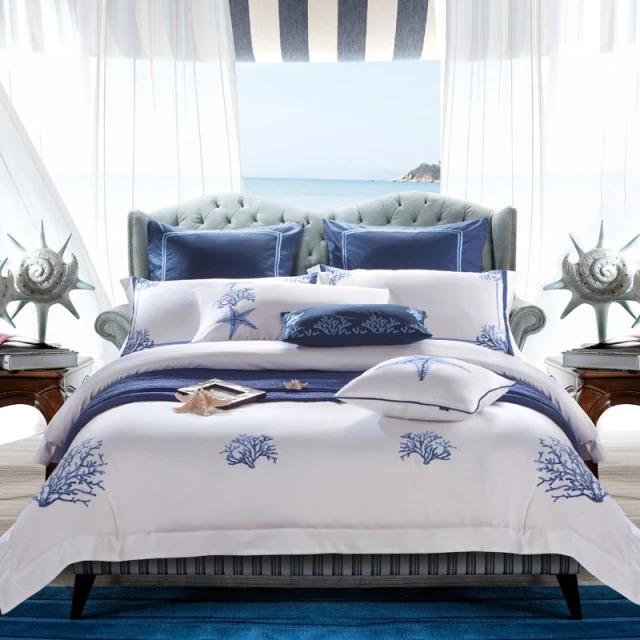 Soft Premium Cotton Bed Sheets | Ocean Blue Design - HappyKidMart