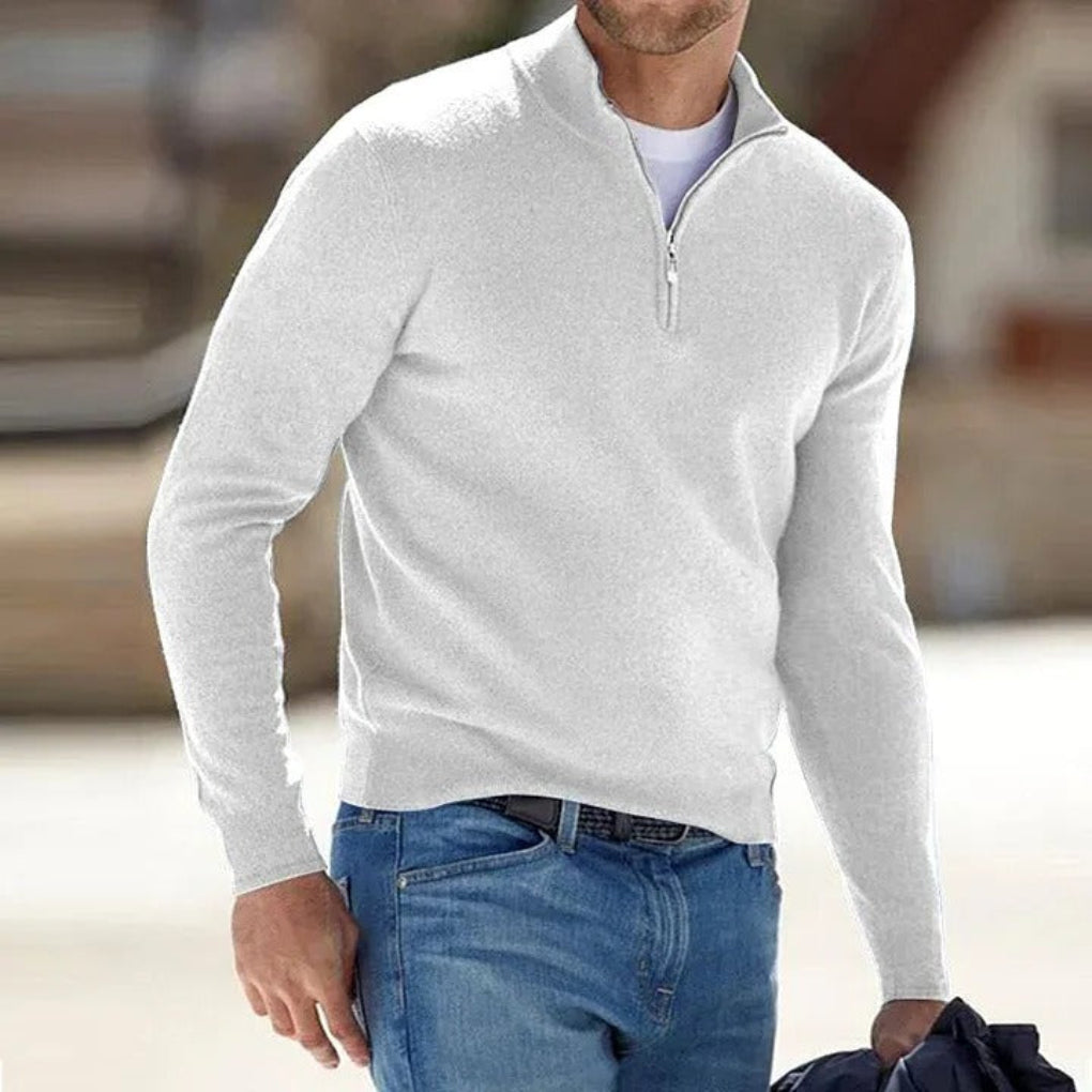 Classic Crew Neck Wool Sweater for Men