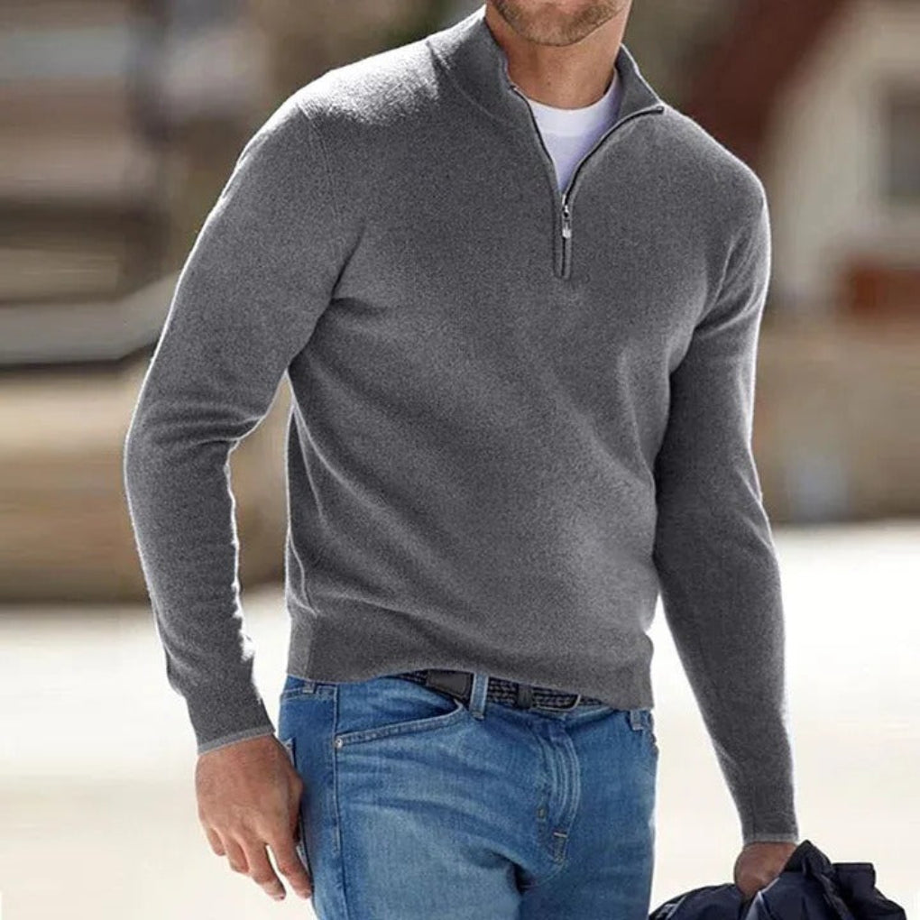 Classic Crew Neck Wool Sweater for Men
