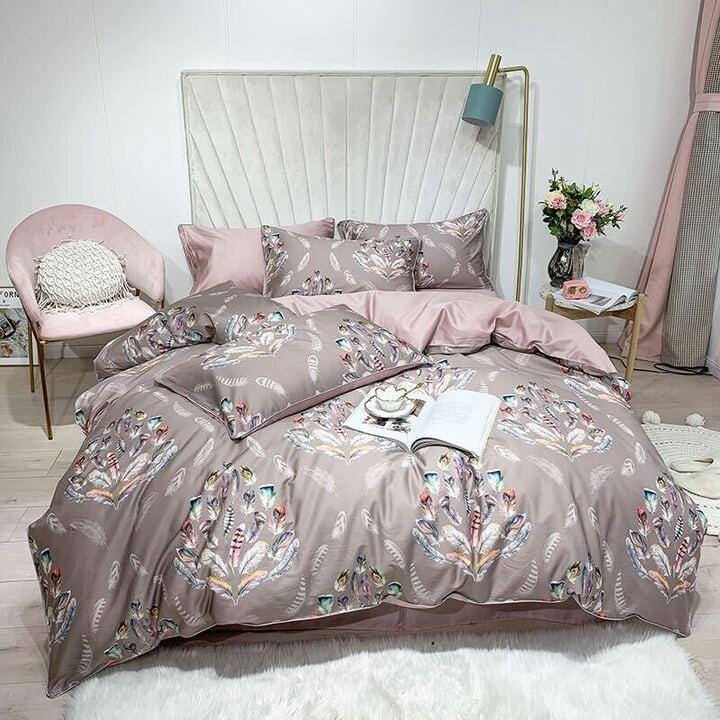 Soft Pink Floral Bedding Set