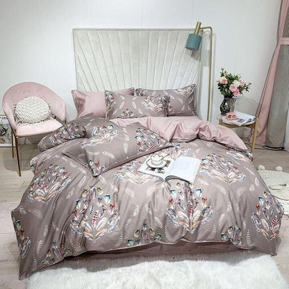 Soft Pink Floral Bedding Set