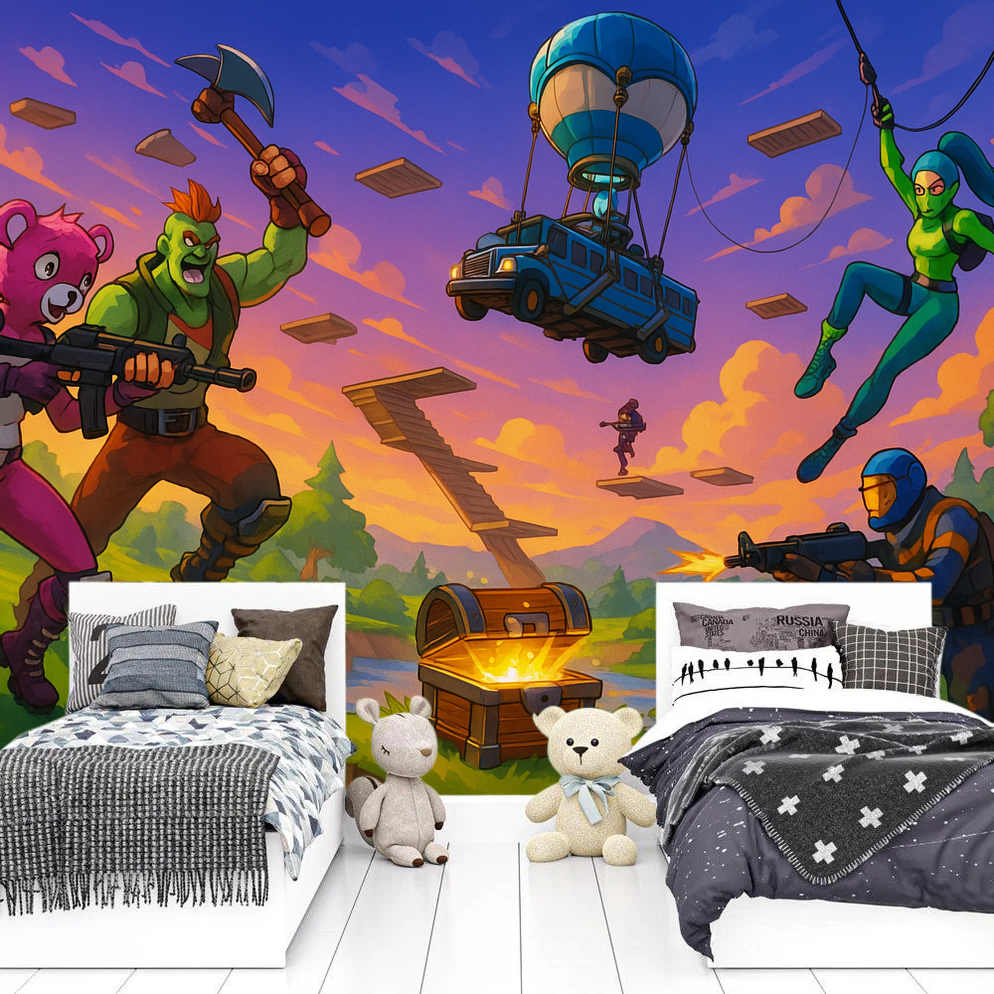 Fortnite Gaming Wall Mural - HappyKidMart