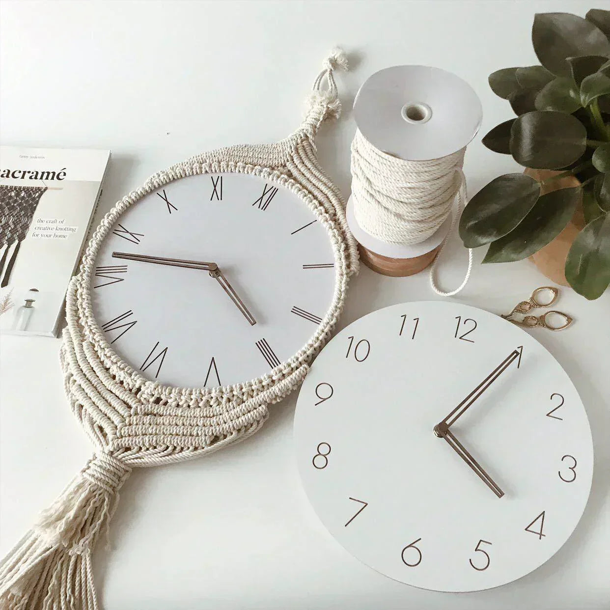 Boho Chic Woven Wall Clock