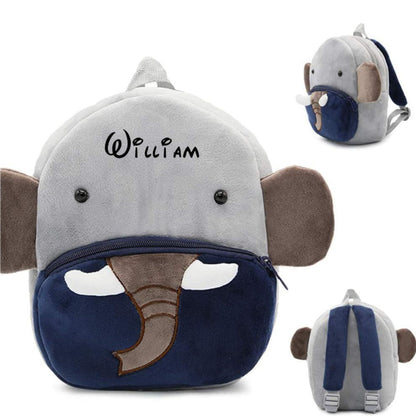 Fun Gray Kids Backpack With Elephant Print - HappyKidMart