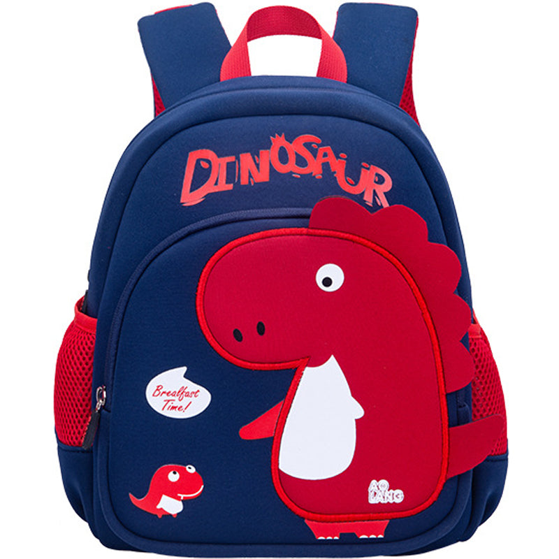 Fun Dino School Backpack Navy Blue Red T-Rex - HappyKidMart