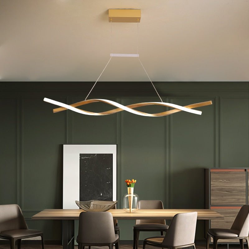 Stunning Spiral Pendant Light | LED Wave Chandelier