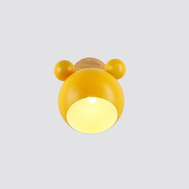 Colorful Nursery Lamp | Cute Mouse Wood Wall Light