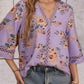 Pretty V-Neck Lace Trim Blouse