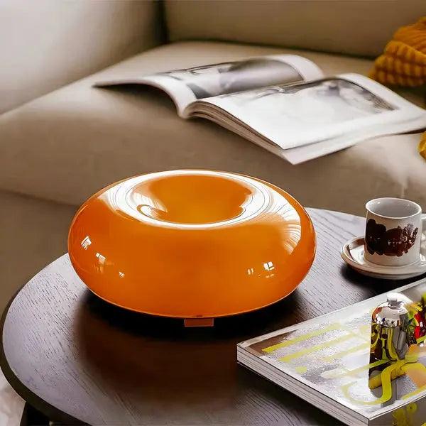 Round Glass Table Lamp with LED Touch Control