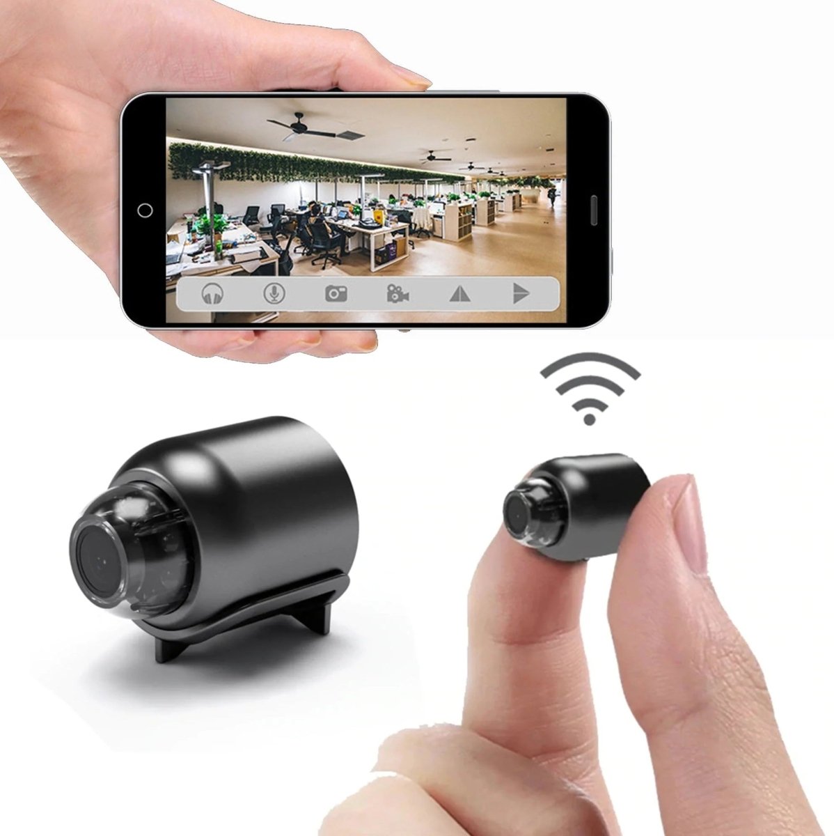 Compact Wi-Fi Security Camera with HD Night Vision - HappyKidMart
