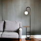 Stylish Floor Lamp with Side Table | Gold and Stone Finish