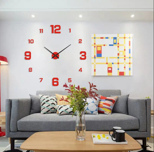 Stylish Wall Clock with 3D Number Display
