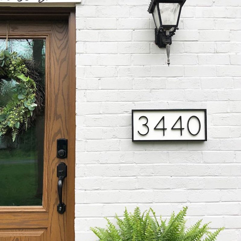 Stylish Home Numbers | Black Iron Address Sign - HappyKidMart