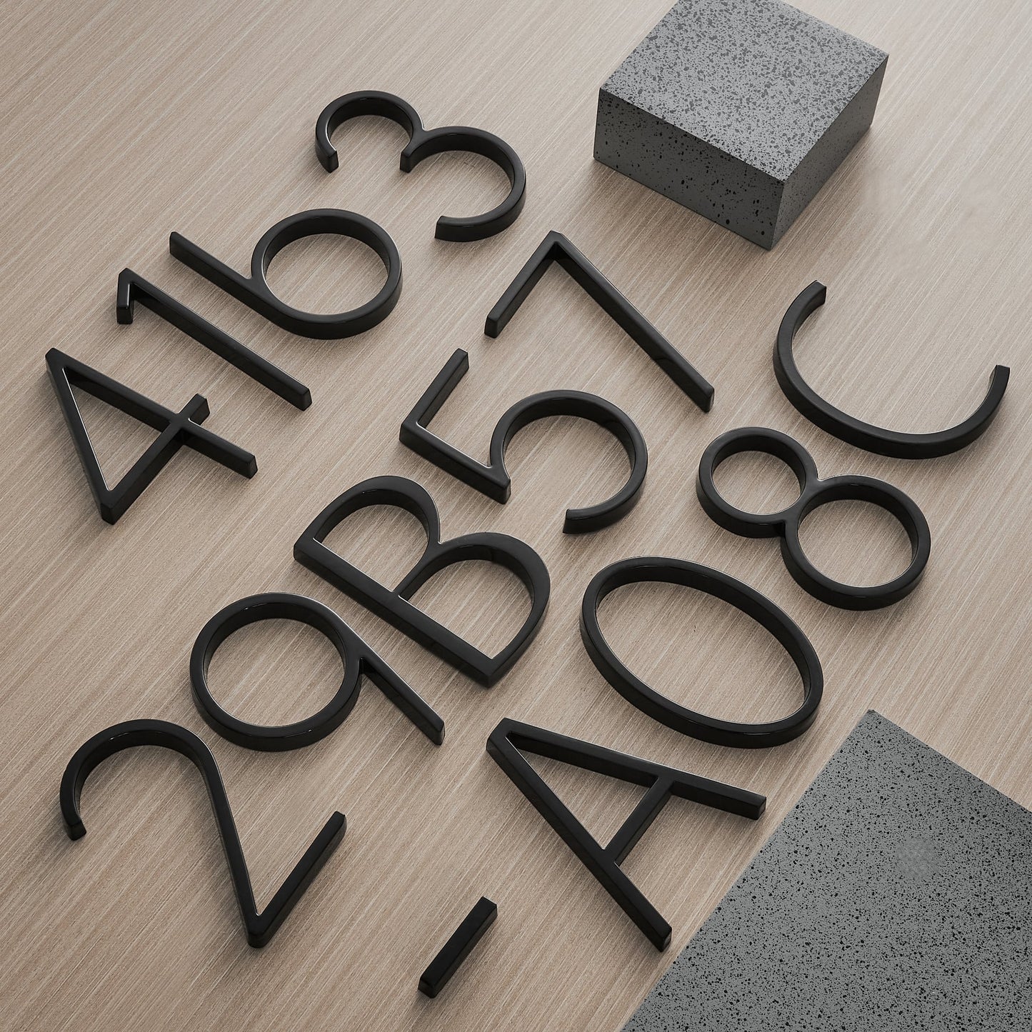 Sleek Black Metal House Numbers