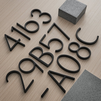 Stylish Home Numbers | Black Iron Address Sign